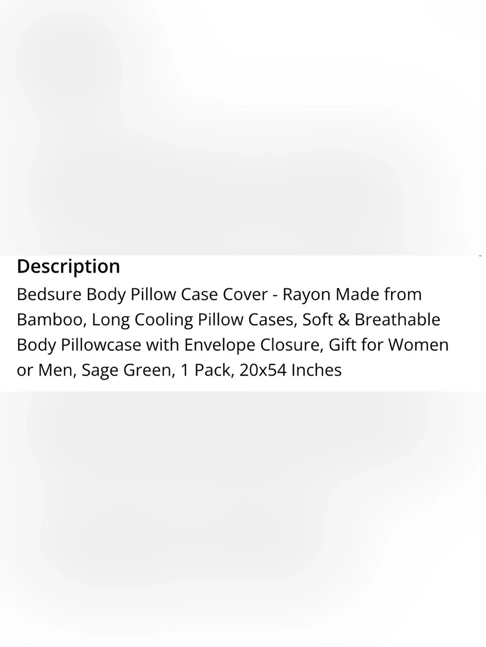 Cooling Body Pillow Cover 20x54” SAGE GREEN
